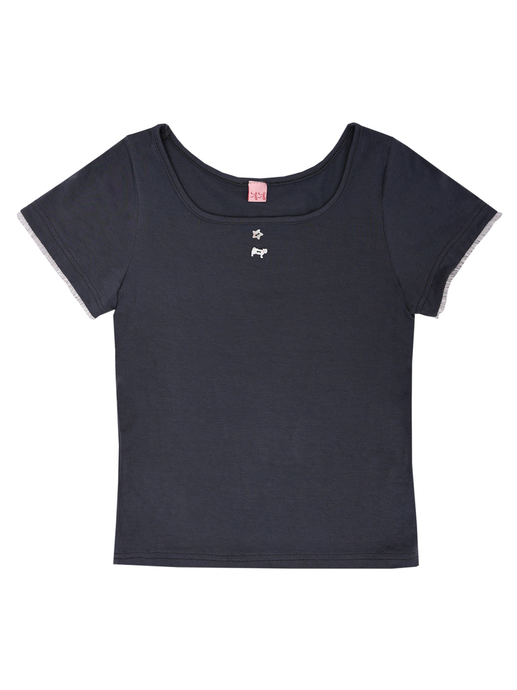 Kitten Crop Tee (Charcoal)