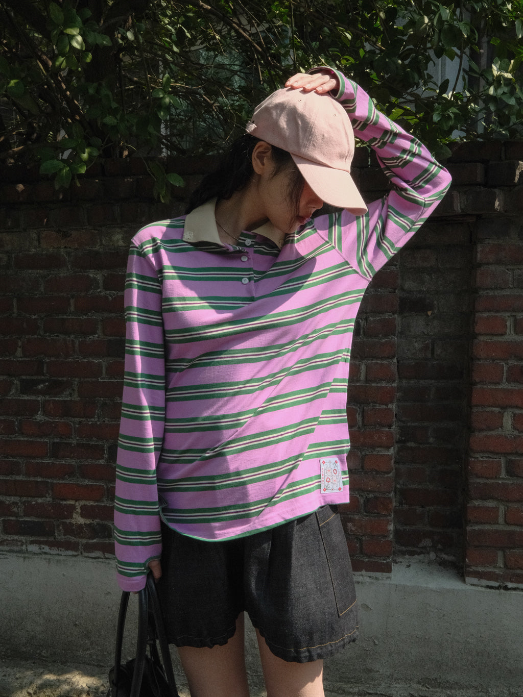 Stripe Rugby T-shirt (Purple)