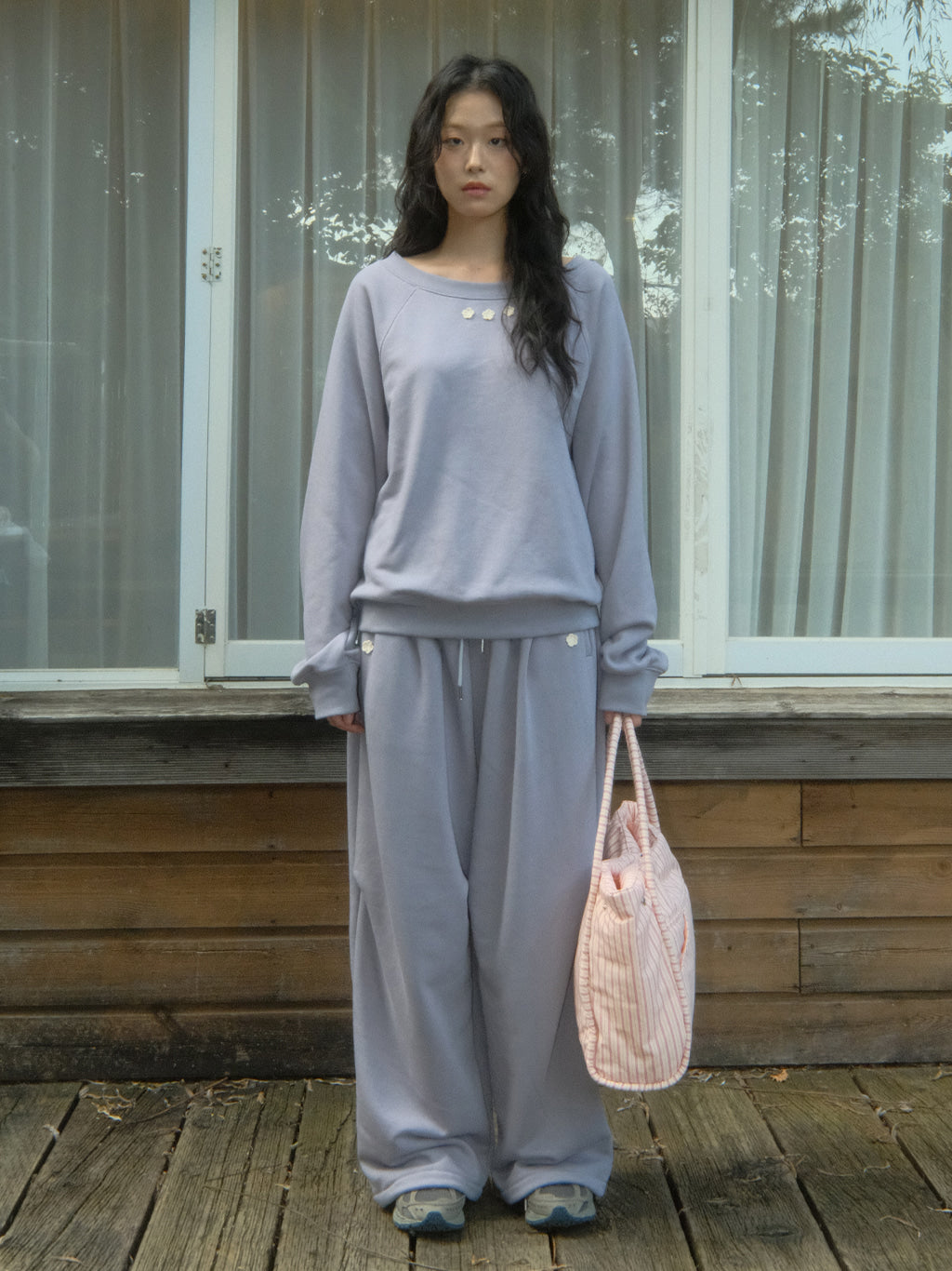 Crochet Sweat Pants (Mute Purple)