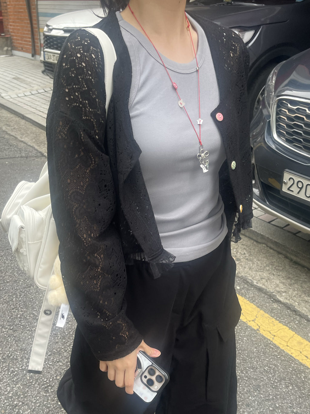 Moa Crop Cardigan (Black)